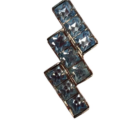 Vintage Light Blue Rhinestone Choker Necklace Screw Back Earrings Prong Setting - Picture 7 of 16